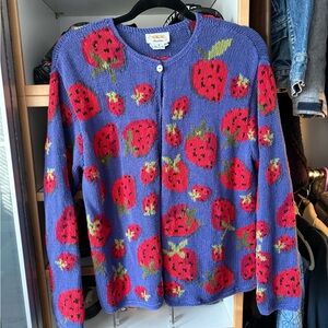Vintage Talbots Strawberry Knit Cardigan